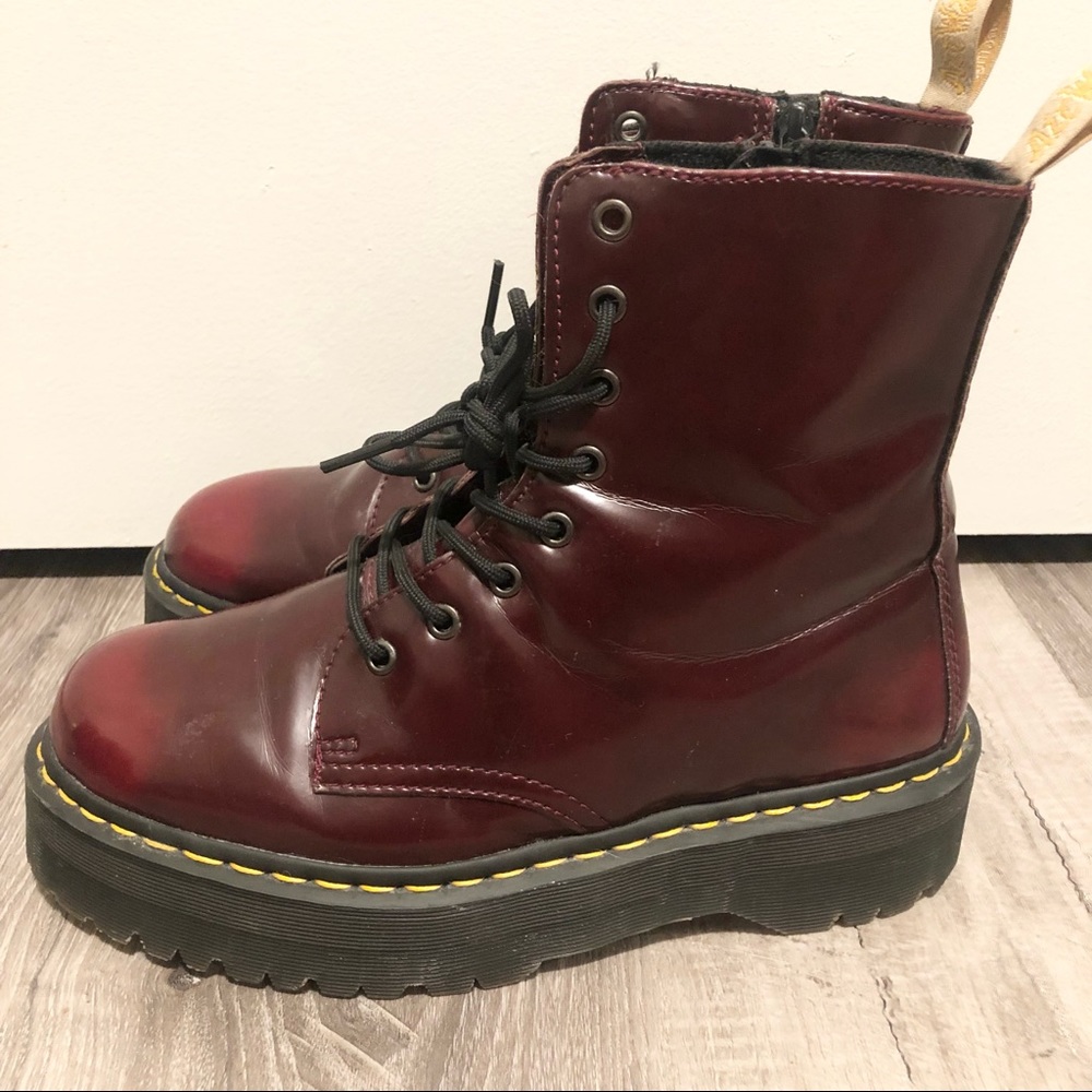 Cherry Red Vegan Doc Martens Boots Size 10